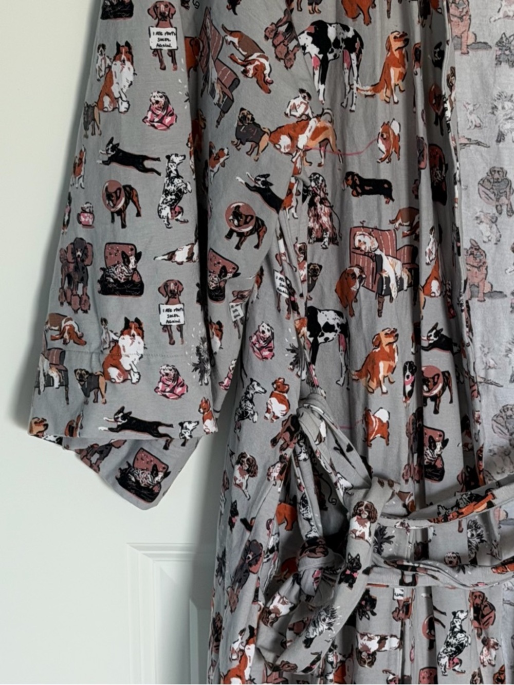 Vera Bradley Gray Dog Show Knit Robe Size S/M 54510 - Picture 4 of 13